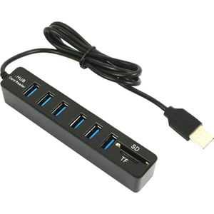 4691 USB Hub 6 Port Microsd Tf Sd Kart Okuyucu Çoklayıcı