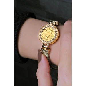 Aytek Gold Kauçuklu Gold Simli Çeyrekli Bileklik