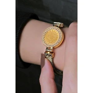 Aytek Gold Kauçuklu Gold Simli Tuğralı Bileklik