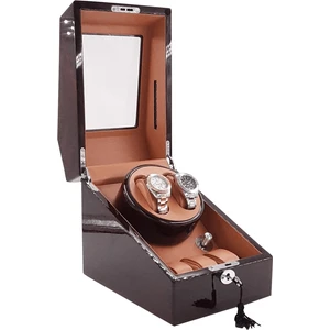 Stand Market  Otomatik Saat Kurma Kutusu Piano Brown 2+3 Kahve Içi Taba LED Işık Sistemli