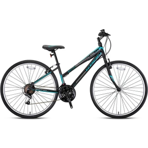 Aria 3.0 V 28 Jant 21 Vites Şehir Bisikleti Mat Siyah-Koyu Turkuaz-Gri (38 Cm)