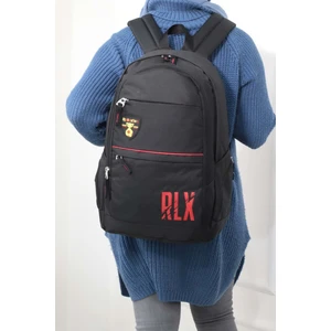 1169 Unisex Anatomik Sırt Çantası - NKT01169-Siyah Kırmız-