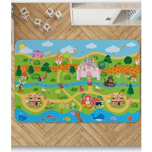 Oyuncak Şato 120*180 cm Kaymaz Tabanlı Oyun Matı Bebek ve Çocuk Halısı