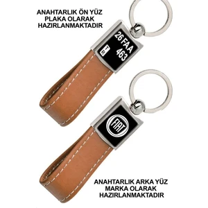 Promosyon Denizi Ön Yüz Fiat Logolu Arka Yüz Plakanıza Özel Taba Anahtarlık