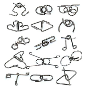 30 Parça Zeka Metal Yüzük Bulmaca Seti | Model Yapı Kitleri (Gümüş)