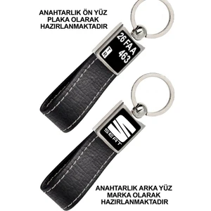 Promosyon Denizi Ön Yüz Seat Logolu Arka Yüz Plakanıza Özel Siyah Anahtarlık