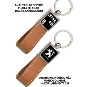 Promosyon Denizi Ön Yüz Peugeot Logolu Arka Yüz Plakanıza Özel Taba Anahtarlık
