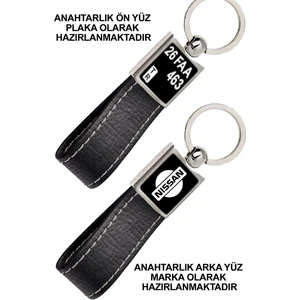 Promosyon Denizi Ön Yüz Nissan Logolu Arka Yüz Plakanıza Özel Siyah Anahtarlık
