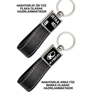 Promosyon Denizi Ön Yüz Kymco Logolu Arka Yüz Plakanıza Özel Siyah Anahtarlık