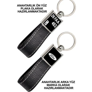 Promosyon Denizi Ön Yüz Ford Logolu Arka Yüz Plakanıza Özel Siyah Anahtarlık