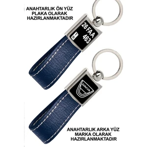 Promosyon Denizi Ön Yüz Dacıa Logolu Arka Yüz Plakanıza Özel Lacivert Anahtarlık