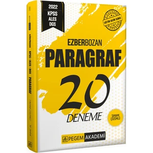 Pegem Akademi Yayıncılık 2022 KPSS ALES DGS Paragraf 20 Deneme