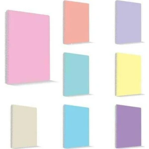 Flex Pastel Pp Kpk Spiralli A4 120YP Çizgili Defter