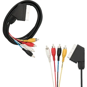 Scart 4 Rca 1.2 Metre 8mm Kablo Powermaster