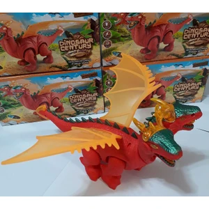 Dinazor Dinosaur Century Sesli Işıklı Yürüyen Oyuncak 2 Başlı Dinazor