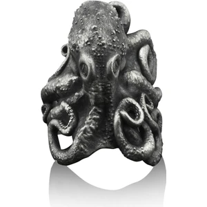 Ahtapot 3D Gümüş Yüzük