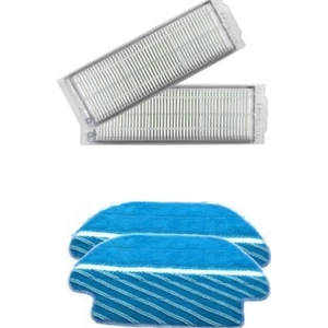 V2 V3 Uyumlu 2li Mavi Mop Fiber Bez ve 2li Hepa Filtre