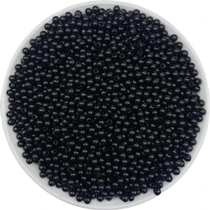 Hedef Bijuteri 25GR 4mm Siyah Plastik Inci Boncuk , Takı Yapım Boncuğu (25GR,~750 Adet )