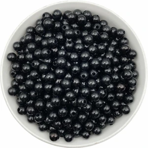 Hedef Bijuteri Plastik Inci, 50GR 8mm Siyah Plastik Inci Boncuk , Takı Yapım Boncuğu (50GR,~180 Adet )