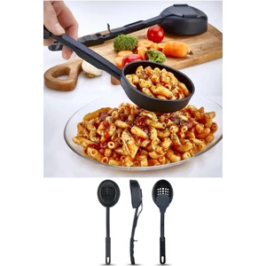 3 Fonksyionlu Pratik Kepçe,kevgir,kaşık Servis Seti