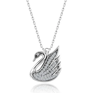 Kuğu 925 Ayar Swarovski Kolye