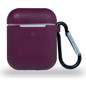 Case World Caseworld Apple Airpods Renkli ve Askılı Silikon Kılıf - Mürdüm