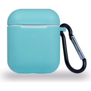Case World Caseworld Apple Airpods Renkli ve Askılı Silikon Kılıf - Su Yeşili