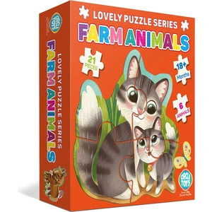 Circle Toys Lovely Puzzle Çiftlik Hayvanları 21 Parça Eğitici Oyun 2 - 4 Yaş Aralığına Uygun