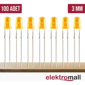 3mm Sarı Diffused Led - 100 Adet