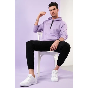 Slim Fit Baskılı Kapüşonlu Kanguru Cepli Pamuklu Sweat Erkek Sweat 5414018