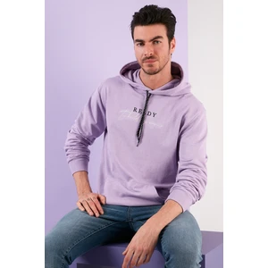 Slim Fit Baskılı Kapüşonlu Kanguru Cepli Pamuklu Sweat Erkek Sweat 5414020