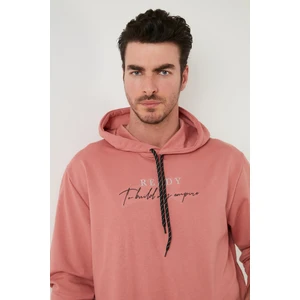 Slim Fit Baskılı Kapüşonlu Kanguru Cepli Pamuklu Sweat Erkek Sweat 5414020