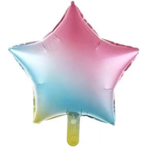 Patladı Gitti Gökkuşağı Yıldız Folyo Balon - Bebek Çocuk Parti Kutlama