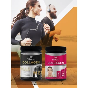 Wiselab Beauty Collagen Powder TIP123 Vitamin C 300GR + Men Collagen 300GR TIP123 L-Carnitine L-Citrulline