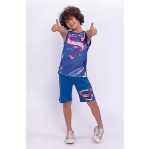Superman L1494 Lisanslı Erkek Çocuk Bermuda Takım