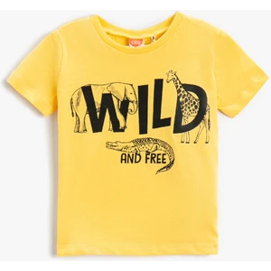 Baskılı Kısa Kollu Tişört Pamuklu