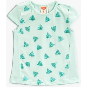 Baskılı Kısa Kollu Tişört Pamuklu