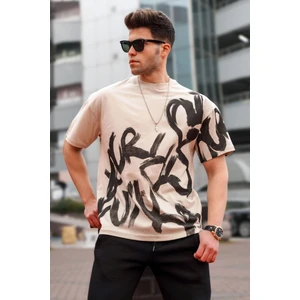 Erkek Bej Desenli Tişört 5811