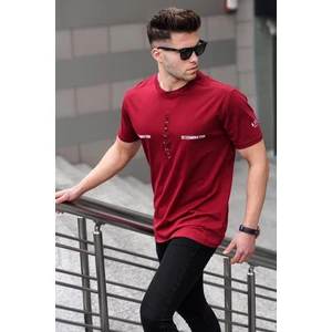 Erkek Baskılı Bordo Tişört 5395