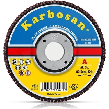 Karbosan Flap Disk Zımpara 80 Kum 115X22 10'lu Paket Fiyatı
