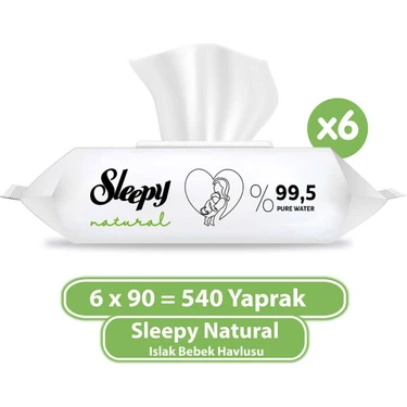 Sleepy Natural Islak Bebek Havlusu 6X90 (540