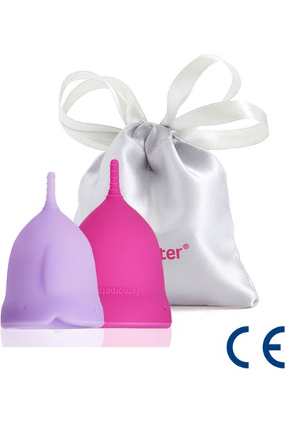 Mothersmart femometer® Adet Kabı-Regl Kabı-Rose 2'li Medikal Sınıf Silikon Menstrual Cup(A size + B size)
