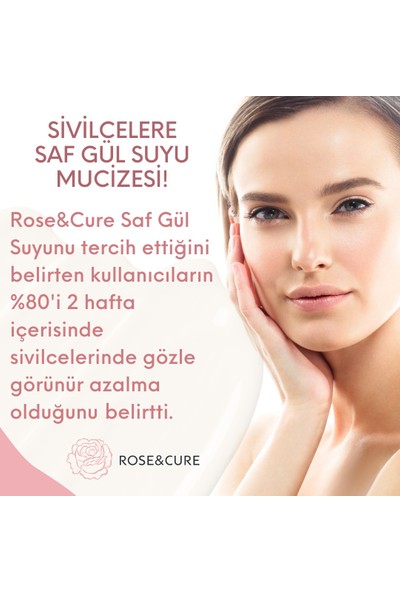 Rose&Cure Saf Gül Suyu 100 ml - Arındırıcı ve Sıkılaştırıcı Tonik