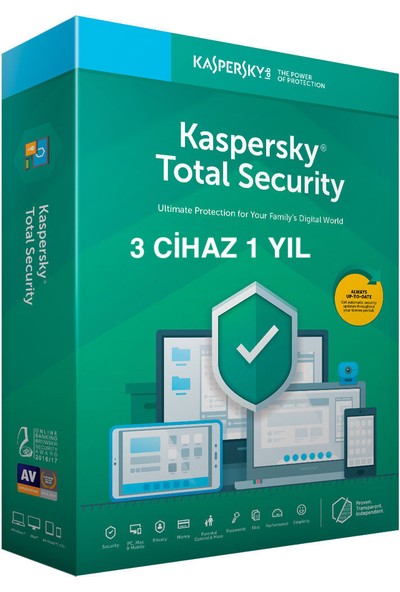 Kaspersky Total Security 2022 -3 Cihaz 1 Yıl