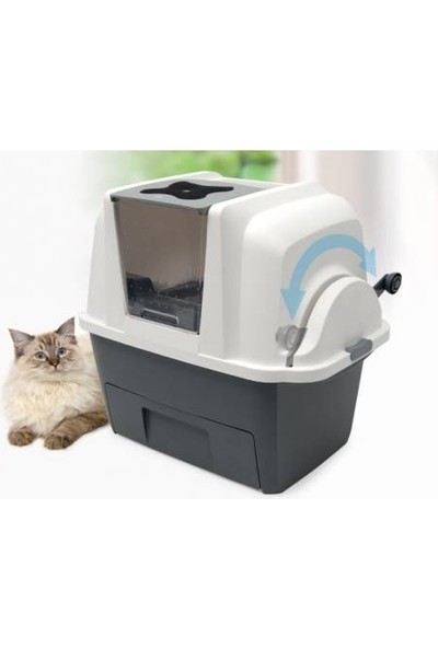 Catit Smart Sift Otomatik Kedi Tuvalet Kabı Gri Beyaz 66X48X63