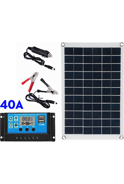 Insma 100W Solar Panel Kit 12V Battery Charger 10-100A LCD Controller For Caravan Van Boat - 40A (Yurt Dışından)