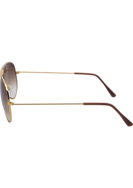 E101 Metal Damla Model Gold Kahverengi Degrade Unisex Güneş Gözlüğü C4 CAT.2 modelleri