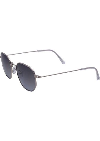 E102 Metal Geometrik Köşeli Gümüş Füme Degrade Unisex Güneş Gözlüğü C5 CAT.2 fiyatları