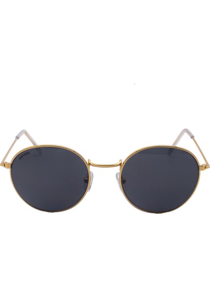 E103 Metal Model Oval Gold Füme Unisex Güneş Gözlüğü C2 CAT.3
