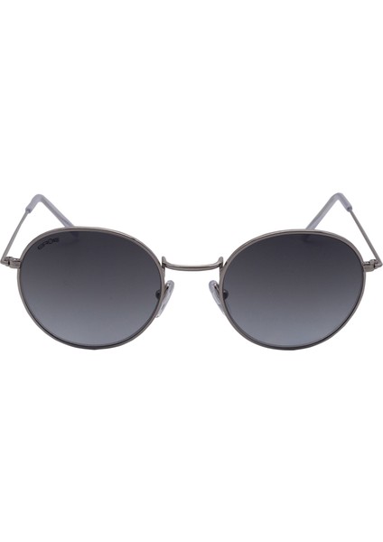 E103 Metal Oval Model Gümüş Füme Degrade Unisex Güneş Gözlüğü C5 CAT.2